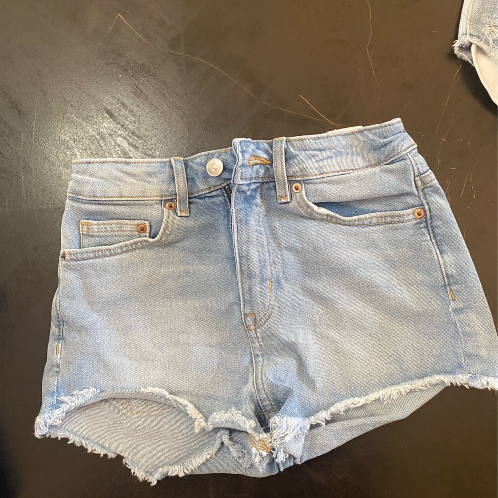 High waisted jean shorts